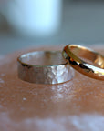 6mm Large Hammered Sterling Silver Band