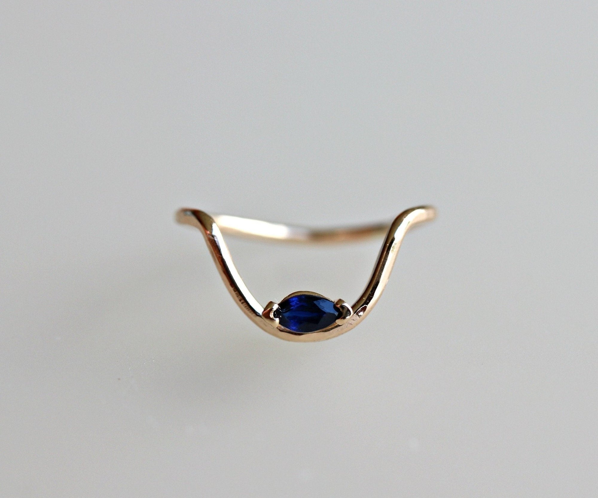 Marquise Sapphire Engagement Ring - Melt'm Jewelry