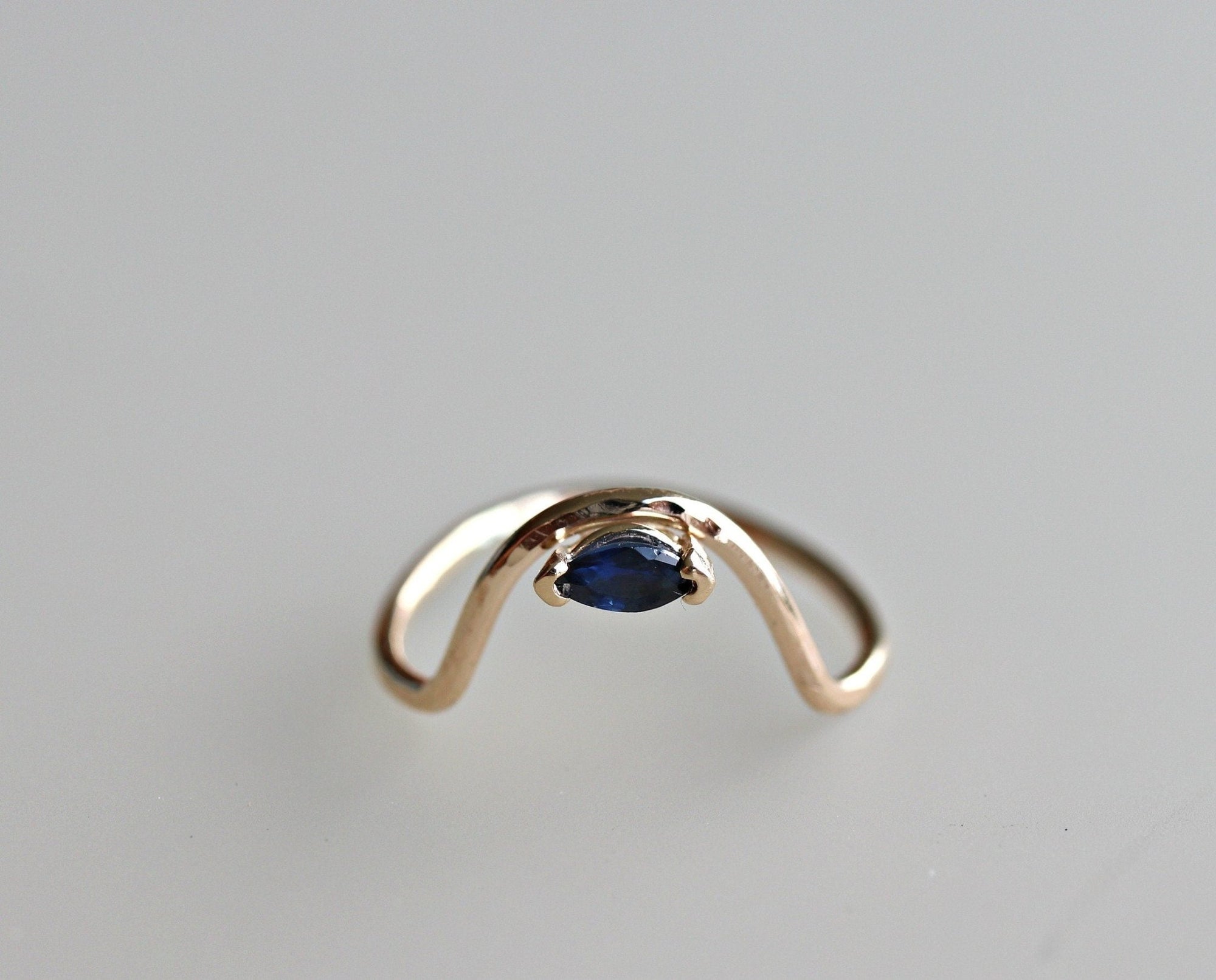 Marquise Sapphire Engagement Ring - Melt'm Jewelry
