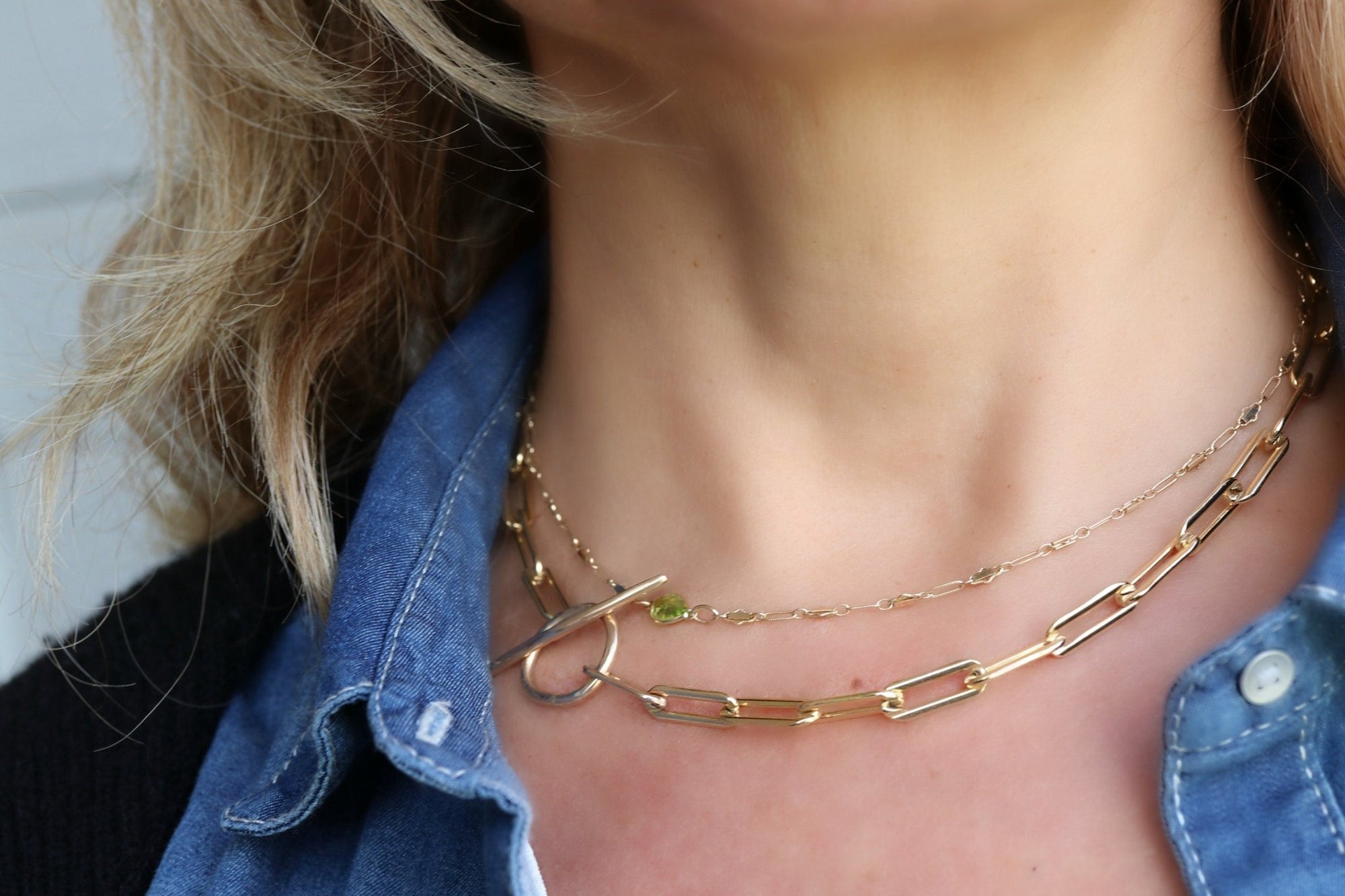 Gold Choker Necklace, Gemstone with Dainty Choker - Melt'm Jewelry