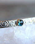 Birthstone Cuff Bracelet, London Blue Topaz Cuff