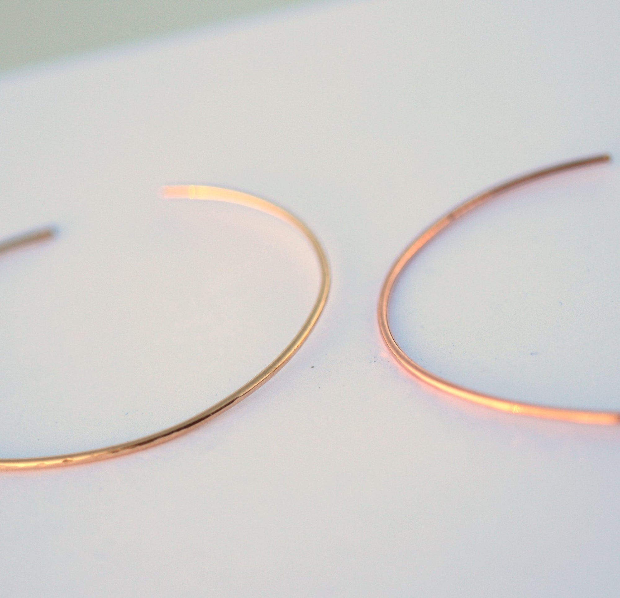 Thin Cuff Bracelet, Hammered Gold Open Bangle - Melt'm Jewelry