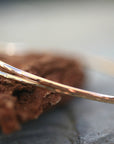 Thin Cuff Bracelet, Hammered Gold Open Bangle - Melt'm Jewelry
