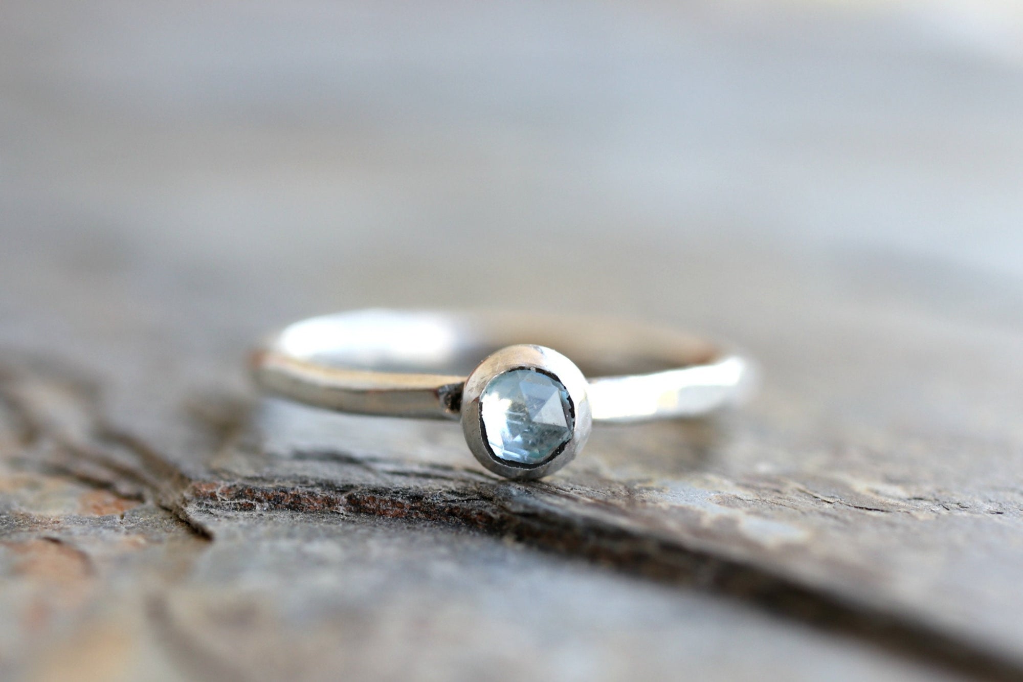 Blue Topaz Stacking Ring Set