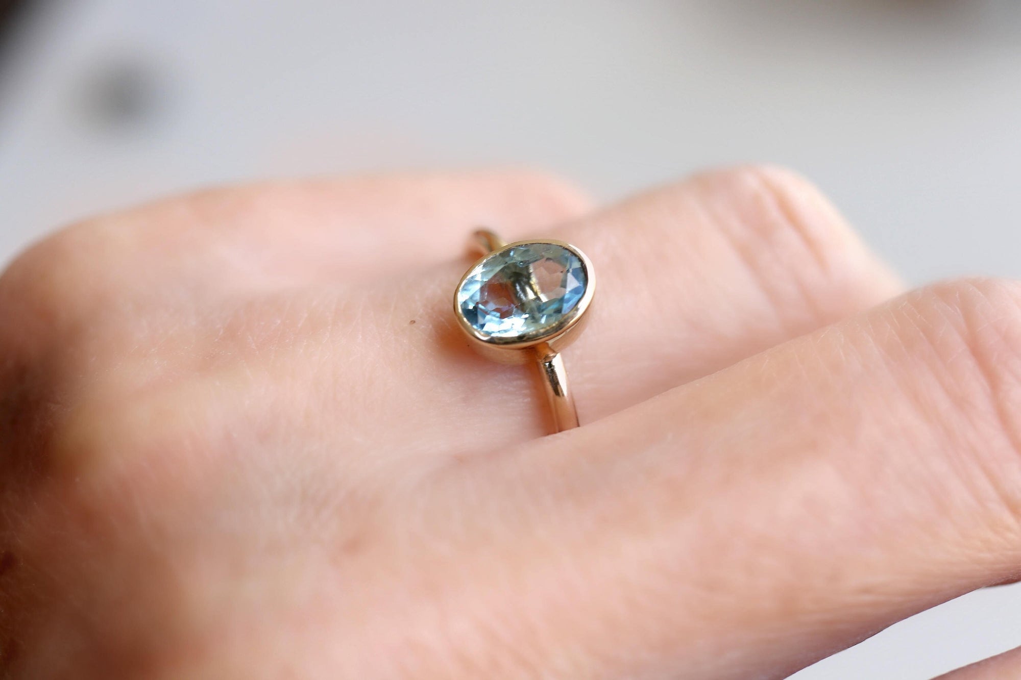 Aquamarine Ring , Anniversary Ring