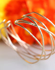 Criss Cross Cuff Bracelet, Multi Layered Open Bangle Bracelet