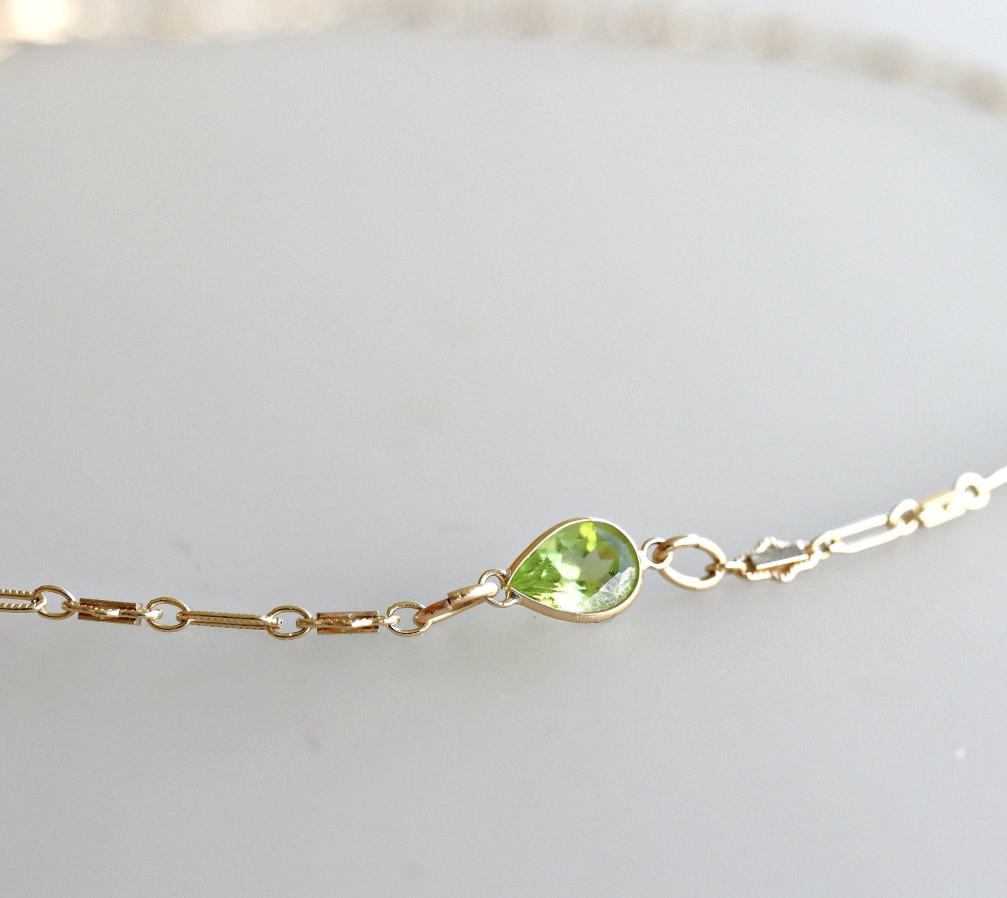 Gold Choker Necklace, Gemstone with Dainty Choker - Melt'm Jewelry