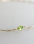 Gold Choker Necklace, Gemstone with Dainty Choker