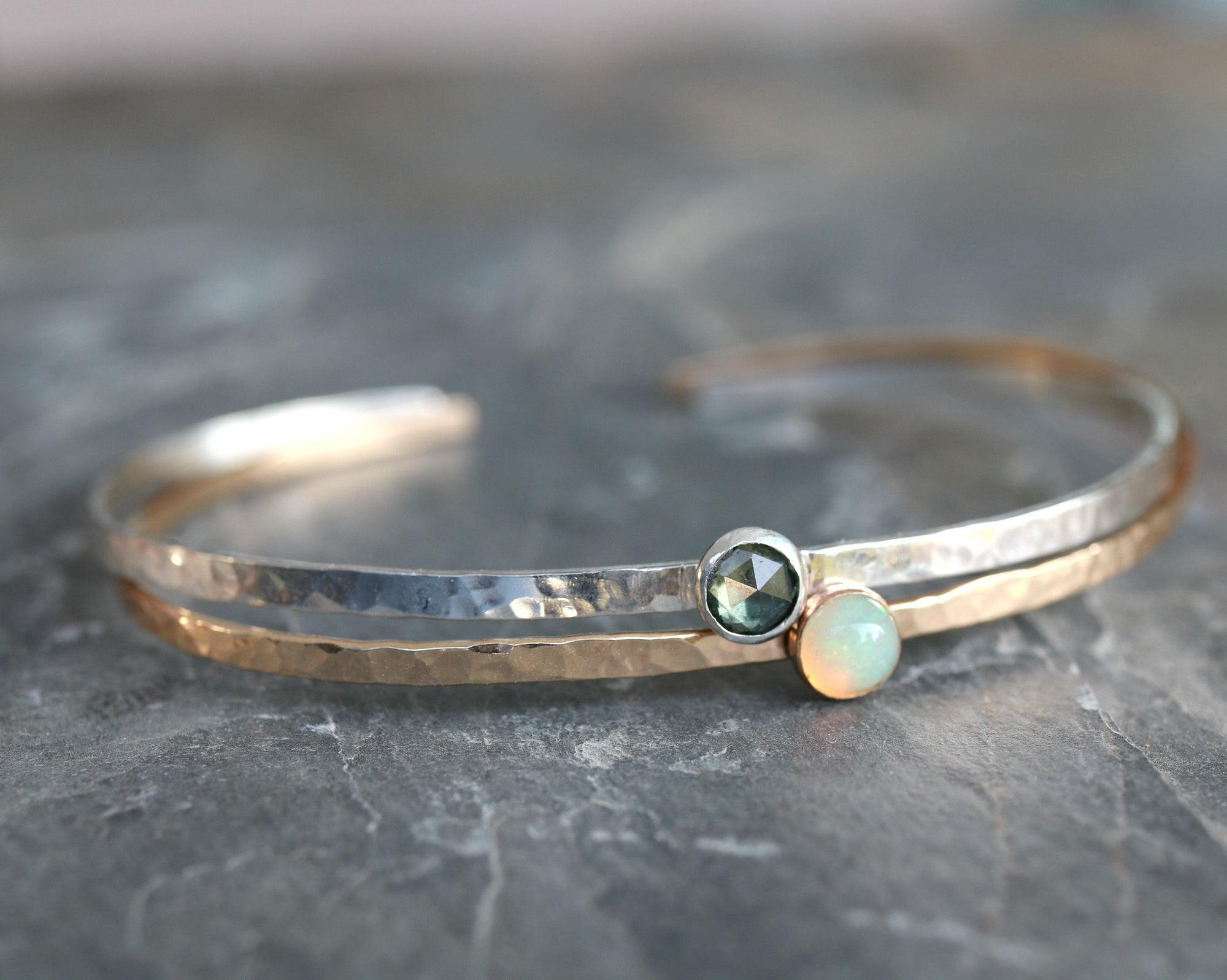 Birthstone Cuff Bracelet, London Blue Topaz Cuff