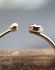 14k Gold Open Cuff Ruby Ring - Melt'm Jewelry