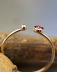 14k Gold Open Cuff Ruby Ring