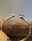 14k Gold Open Cuff Ruby Ring - Melt'm Jewelry