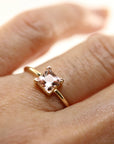 14k Gold Princess Cut Morganite Ring