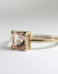 14k Gold Princess Cut Morganite Ring - Melt'm Jewelry