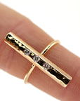 Pave Diamond Vertical Bar Ring