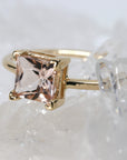 14k Gold Princess Cut Morganite Ring