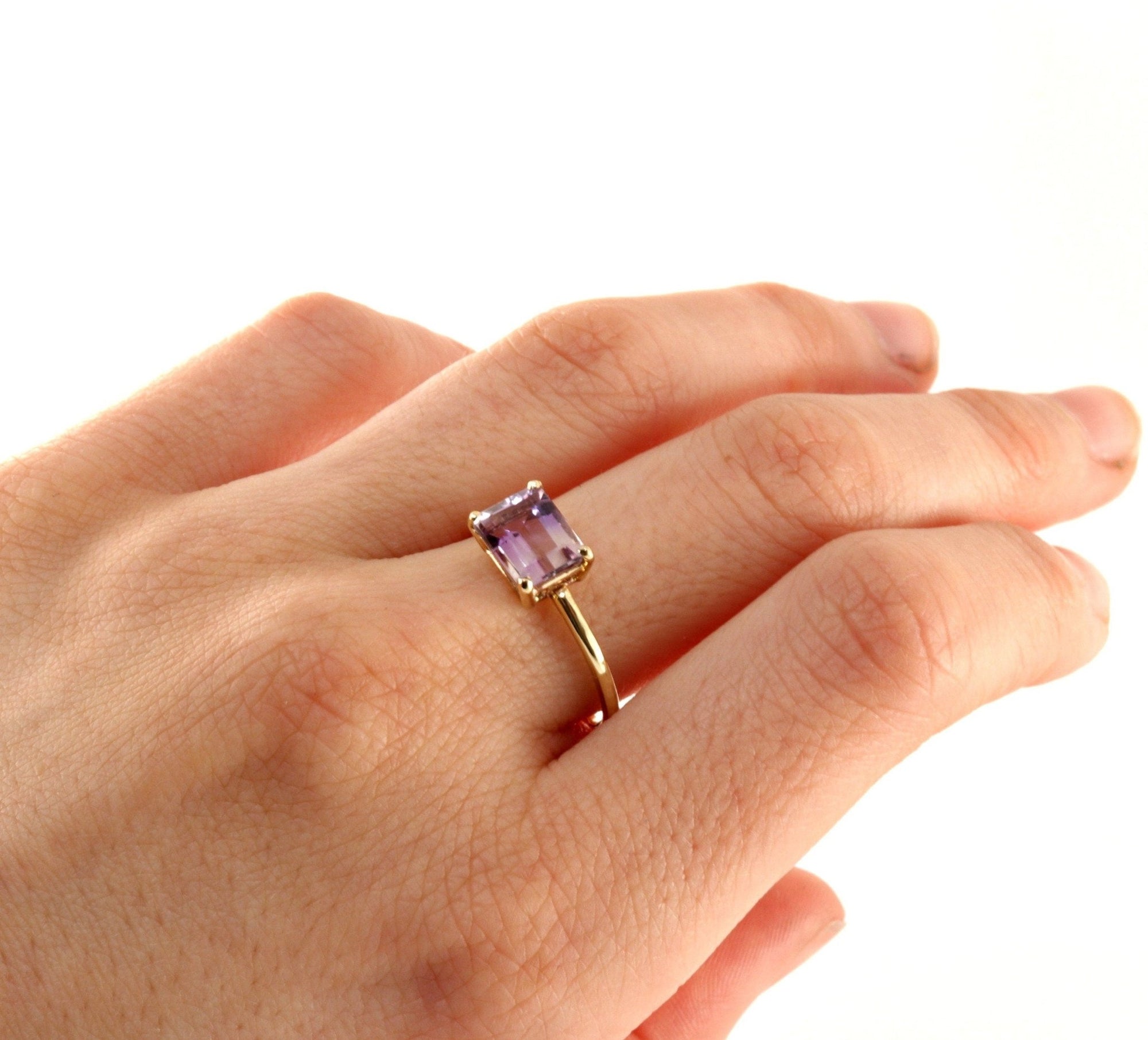 Emerald Cut Ametrine Ring - Melt'm Jewelry