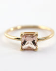 14k Gold Princess Cut Morganite Ring