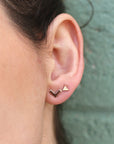 Triangle Stud Earrings, 14k Solid Rose Gold Minimal Earrings - Melt'm Jewelry