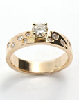 Flush set diamond wedding band close-up