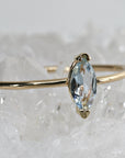 Marquise Cut Aquamarine Engagement Ring, 14k Gold March Birthstone Ring - Melt'm Jewelry