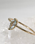 Marquise Cut Aquamarine Engagement Ring, 14k Gold March Birthstone Ring