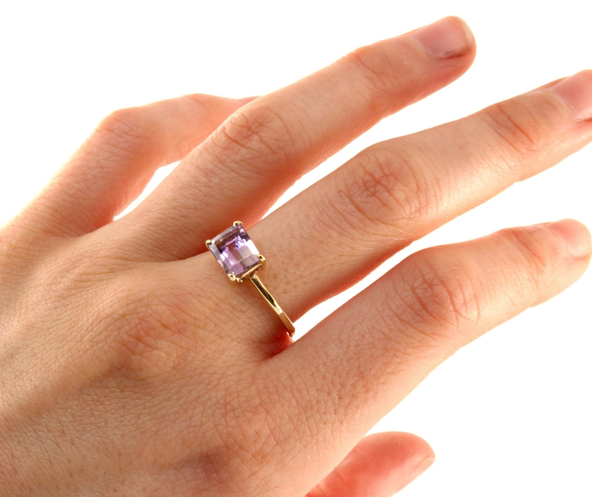 Emerald Cut Ametrine Ring - Melt'm Jewelry