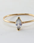 14k Gold Marquise Cut Moonstone Ring, June Birthstone