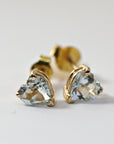 Heart Aquamarine Earrings 14k Solid Gold - Melt'm Jewelry