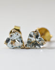 Heart Aquamarine Earrings 14k Solid Gold