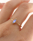 14k Gold Marquise Cut Moonstone Ring, June Birthstone - Melt'm Jewelry