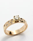 14k Gold Flush Set Diamond Wedding Band, Diamond Gypsy Ring - Melt'm Jewelry