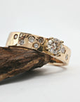14k Gold Flush Set Diamond Wedding Band, Diamond Gypsy Ring - Melt'm Jewelry