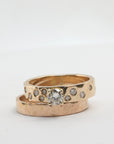 14k Gold Flush Set Diamond Wedding Band, Diamond Gypsy Ring - Melt'm Jewelry