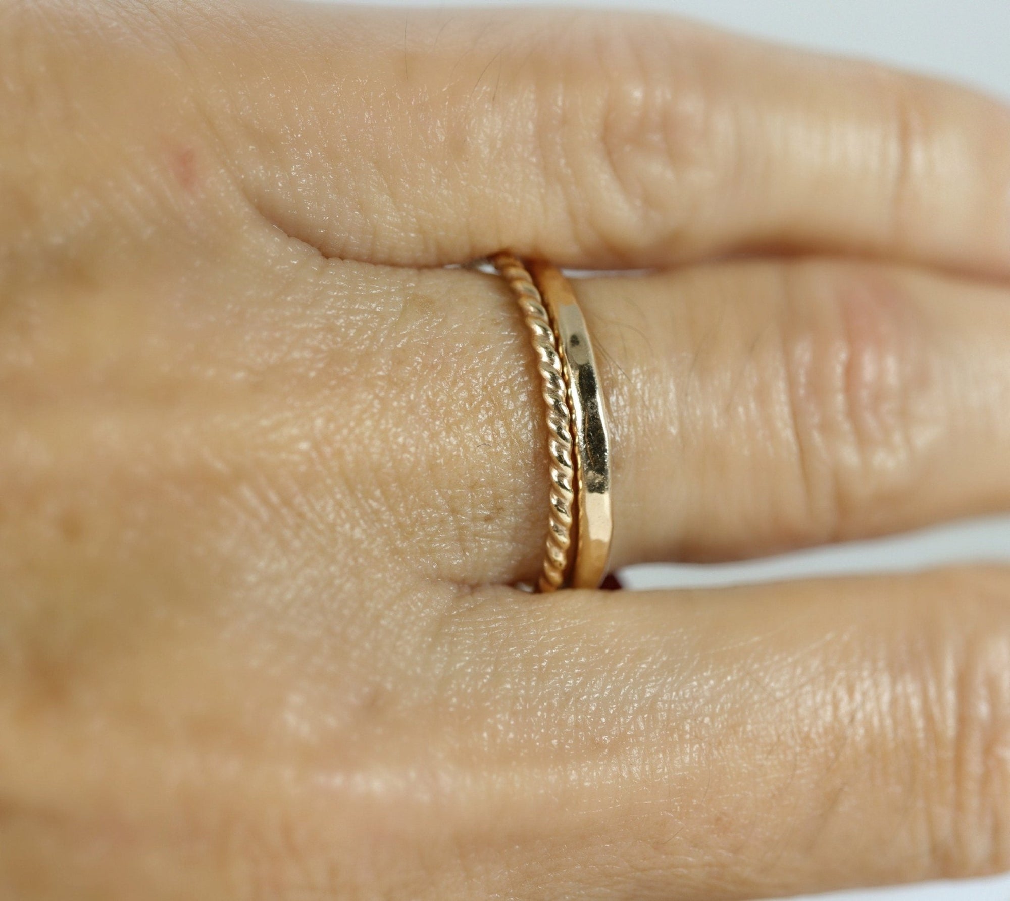 14k Solid Gold Twist Ring - Melt'm Jewelry
