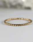 14k Solid Gold Twist Ring - Melt'm Jewelry