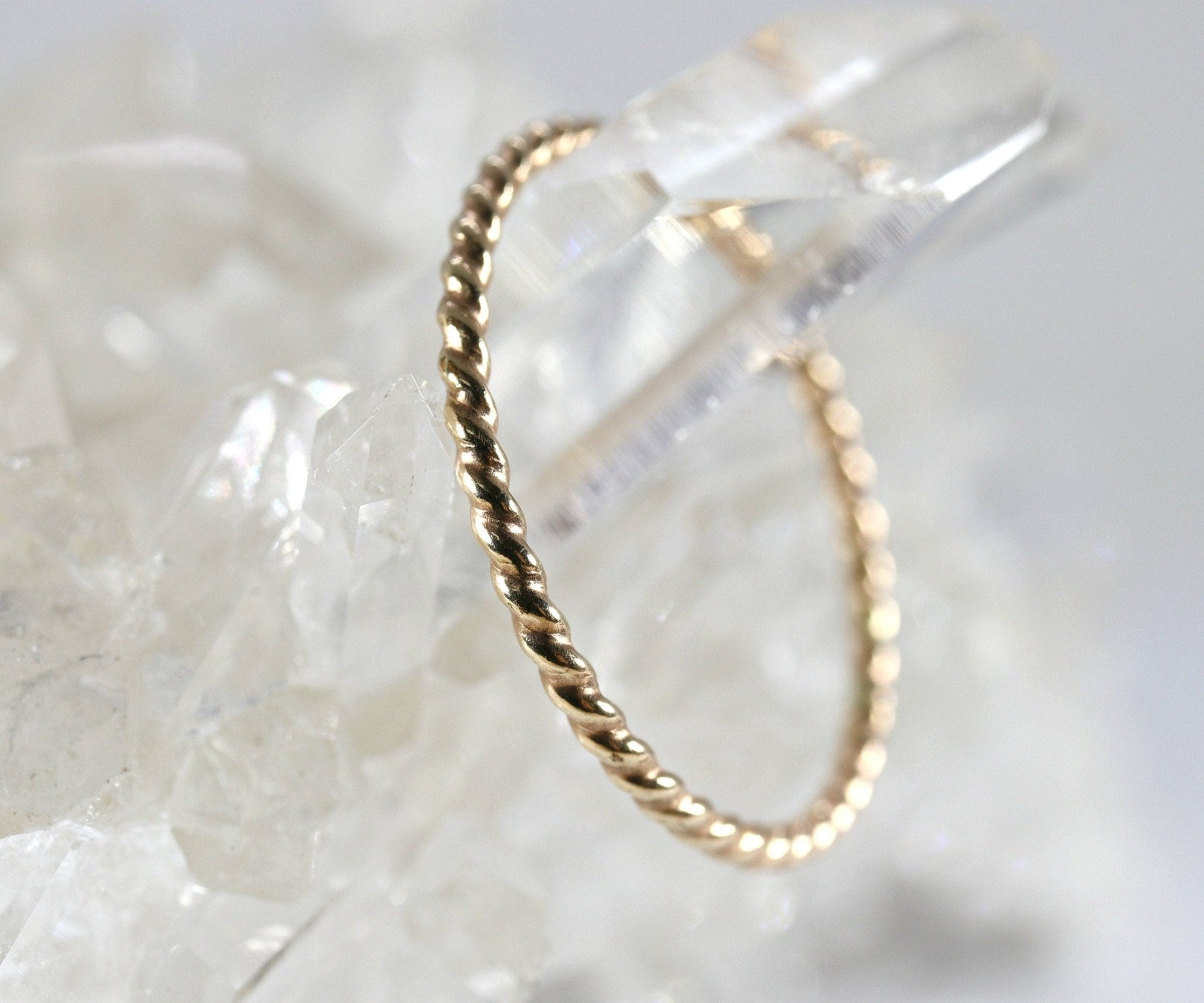 14k Solid Gold Twist Ring - Melt'm Jewelry