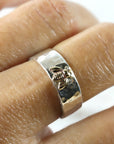 Honey Bee Ring, Sterling Silver Hammered Band and Gold Bee Ring