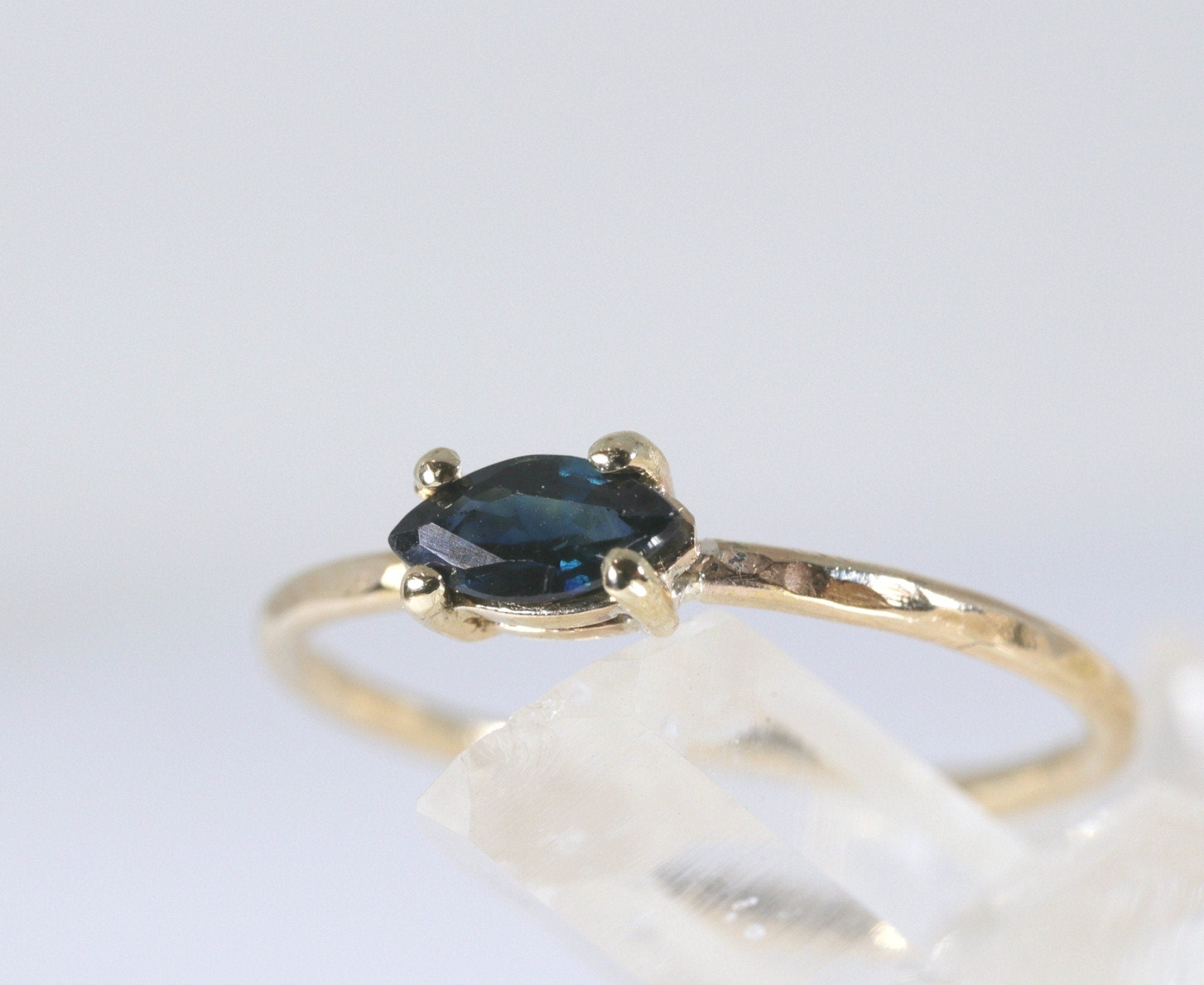 Marquise Cut Sapphire Engagement Ring, September Birthstone Ring - Melt'm Jewelry