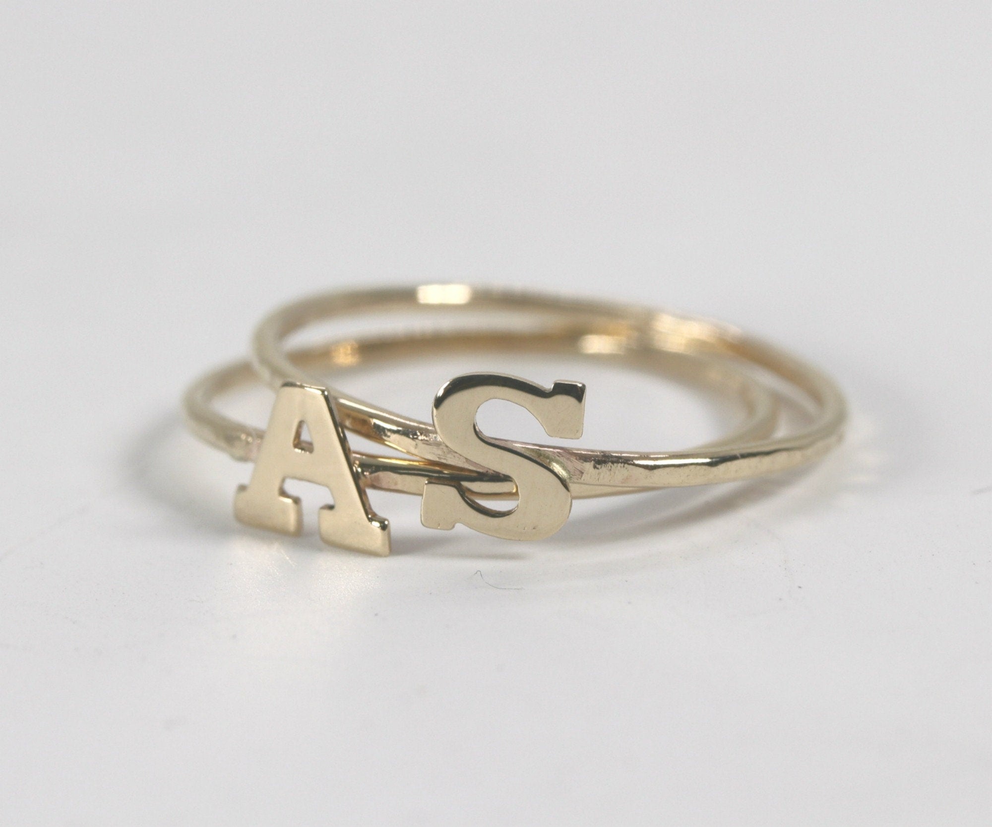 14k Gold Initial Ring - Melt'm Jewelry