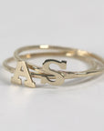 14k Gold Initial Ring - Melt'm Jewelry