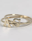 14k Gold Initial Ring - Melt'm Jewelry