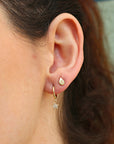 14k Gold Drop Dainty Stud Earrings