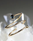 14k Gold London Blue Topaz Wrap Around Ring - Melt'm Jewelry