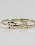 14k Gold Initial Ring - Melt'm Jewelry