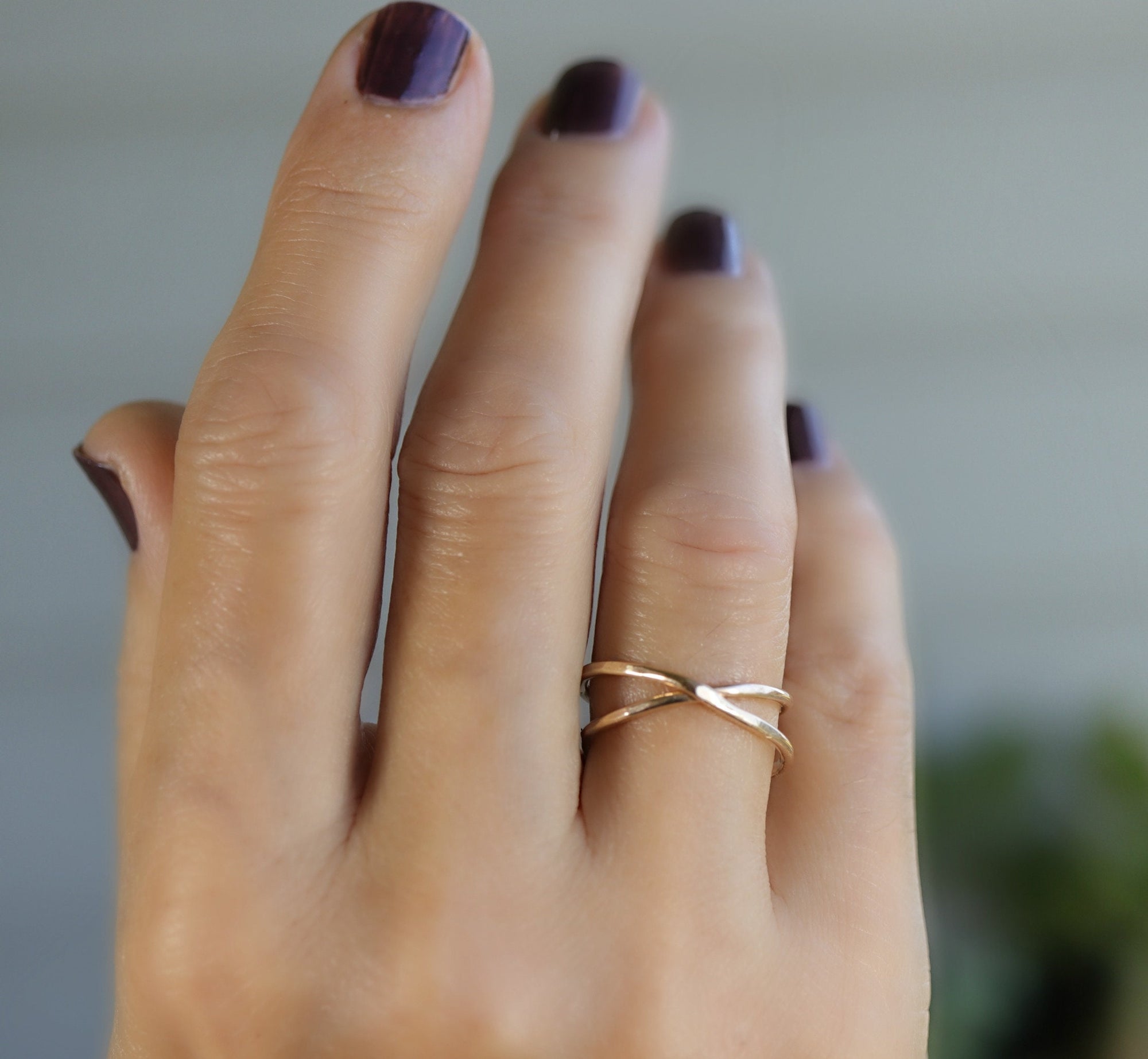 Gold X Ring, Gold Wrap Ring, Gold Filled Criss Cross Ring