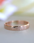 14k Rose Gold Hammered Wedding Band 3mm