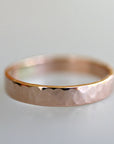 14k Rose Gold Hammered Wedding Band 3mm