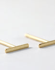 Minimalist Bar Stud Earrings 14k Gold