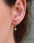 Minimalist Bar Stud Earrings 14k Gold